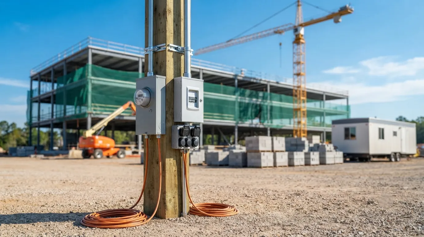 Temporary Power Pole in Denton, TX